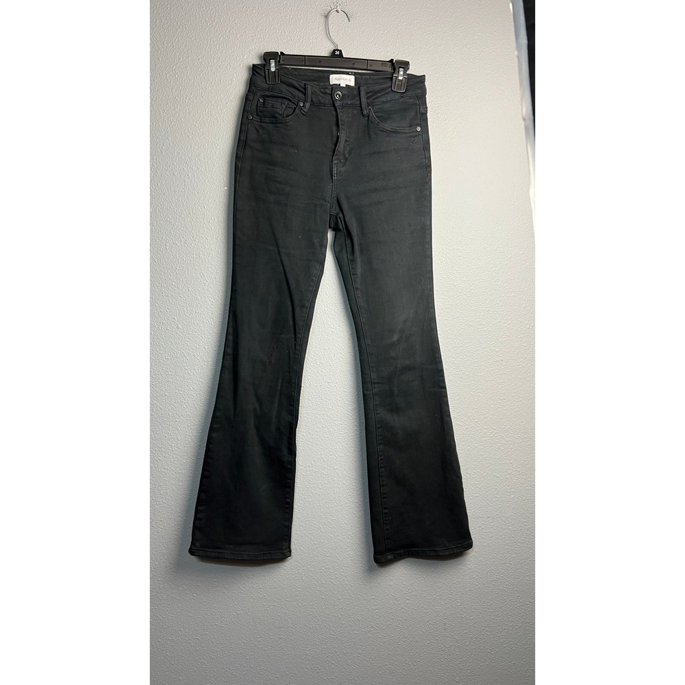 Special A Black Flare Jeans High Rise Stretch Denim Goth Grunge Size 3/26 31" In